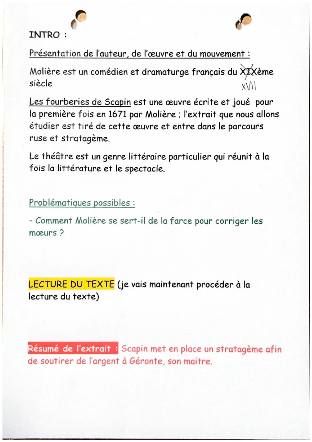 ACTE 2, SCENE 7
Molière
Scapin, géronte
SCAPIN, feignant de ne pas voir Géronte. Ô Ciel ! ô disgrâce imprévue ! ô
misérable père ! Pauvre Gé