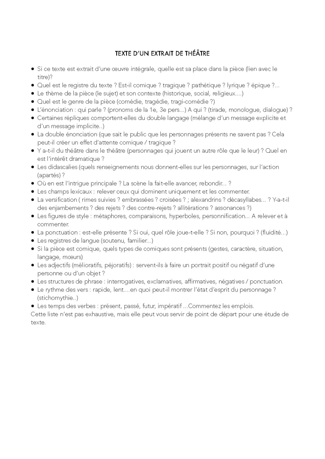 Quiz et Commentaire de Texte Théâtre: Comment Analyser et Exemples pour Collège et Lycée