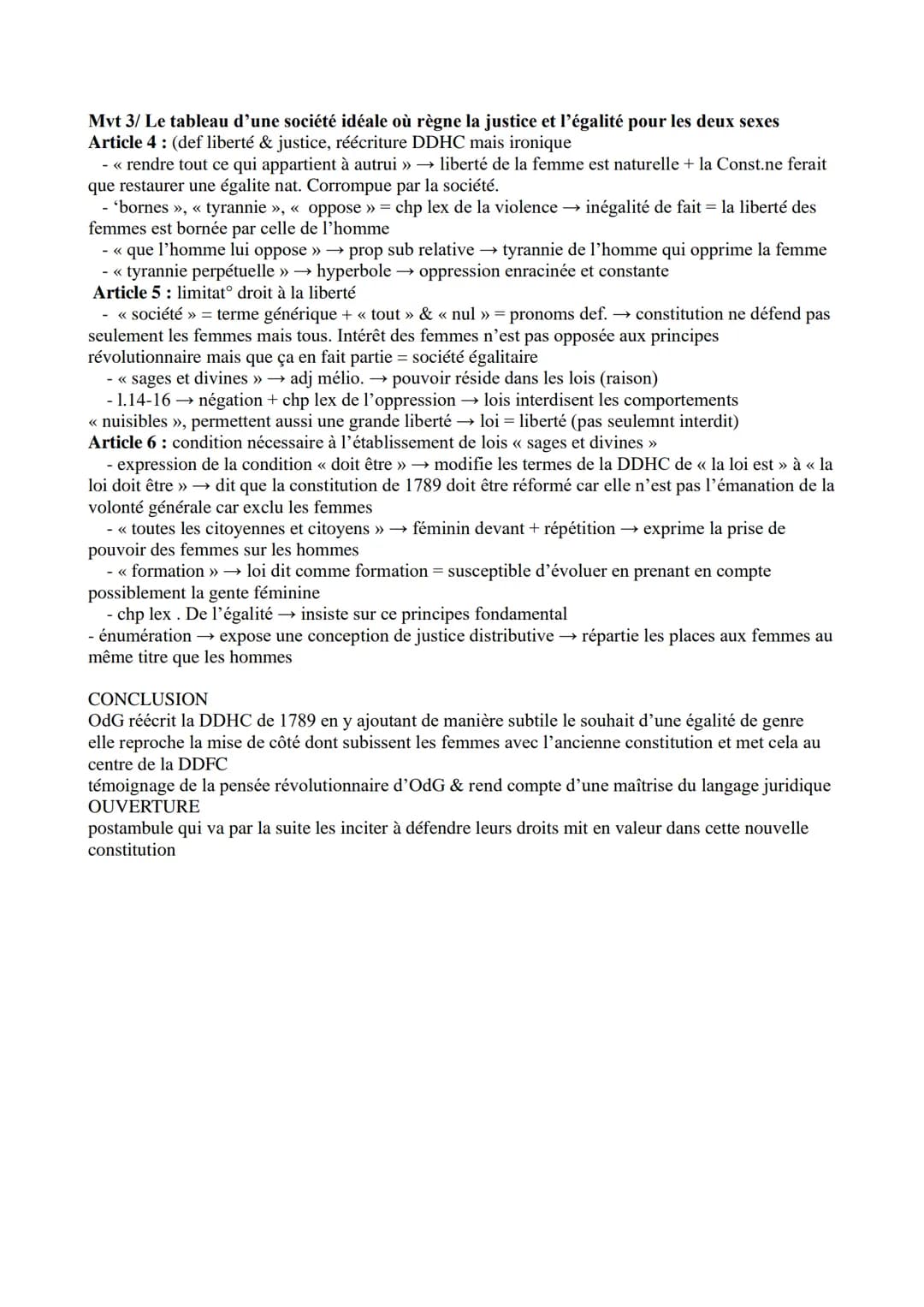 Période 3/ article 1,2,3,4,5,6 extrait de la DDFC
INTRODUCTION
Contexte : 1789: RF siècle des Lumières = fin obscurantisme, avt siècle de la