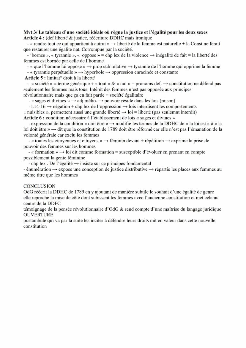 Période 3/ article 1,2,3,4,5,6 extrait de la DDFC
INTRODUCTION
Contexte : 1789: RF siècle des Lumières = fin obscurantisme, avt siècle de la