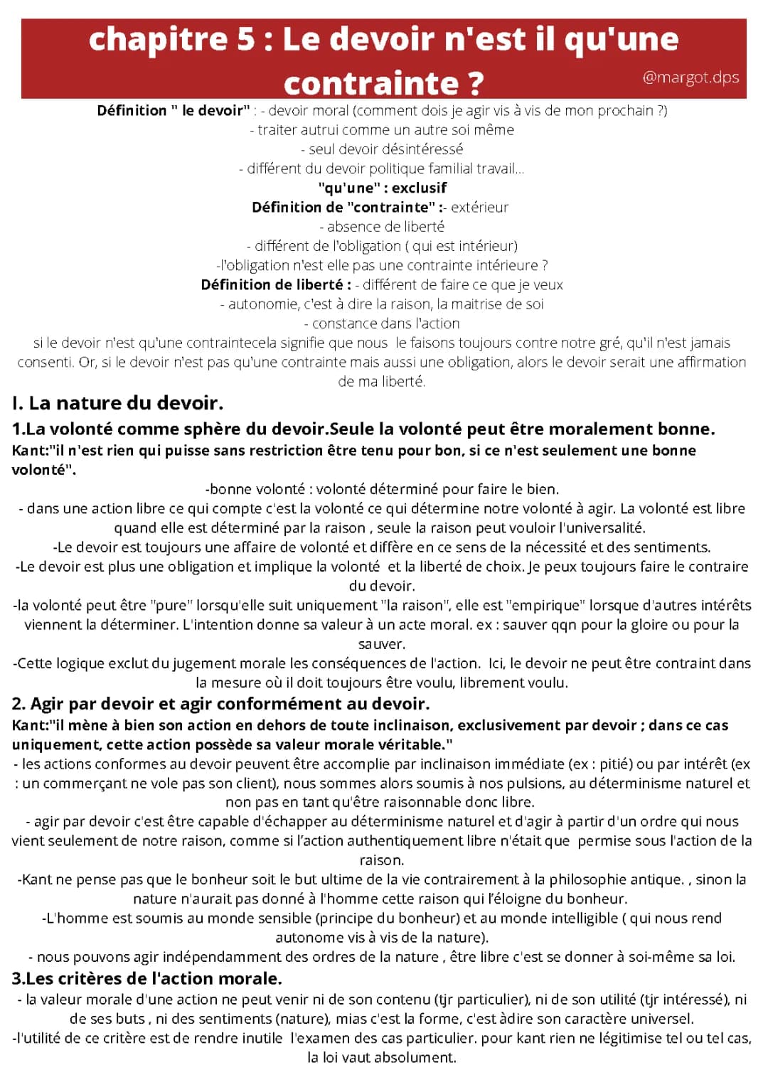 Le Devoir Moral Selon Kant: Résumé et Définition