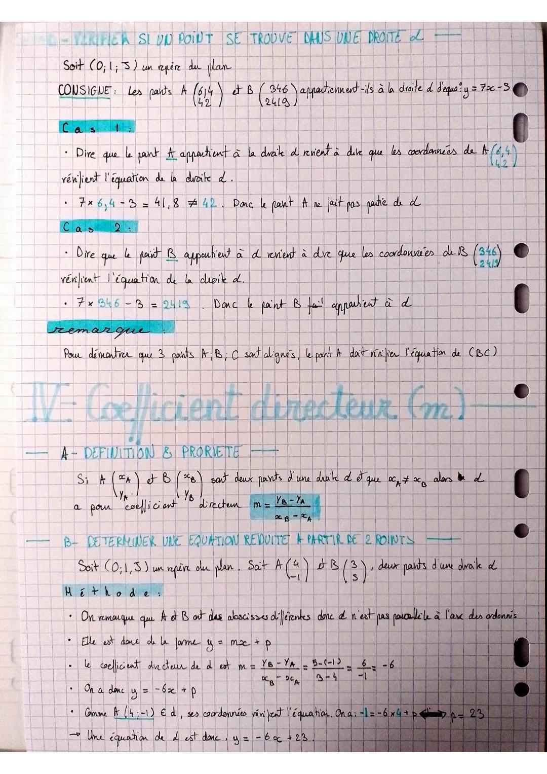 ```markdown
CHAP
DROITES DU PLAN

Vecteur directeur

A-DEFINITION
d'est une droite du plan
On appelle rectem director de a tout recteur $\ve