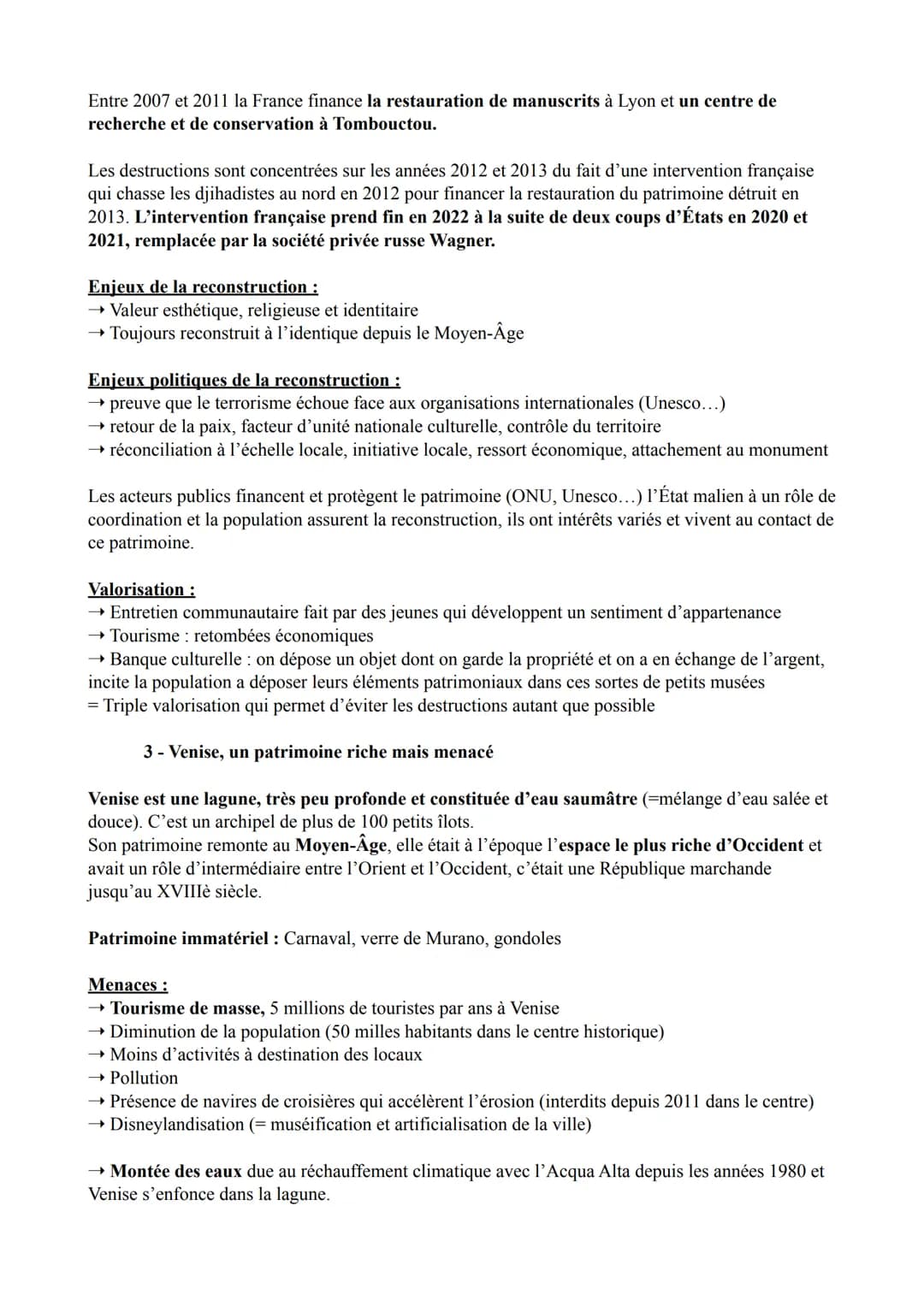 Thème 4 : Identifier, protéger et valoriser le patrimoine : enjeux géopolitiques
Chapitre introductif : la notion de patrimoine
Définition :