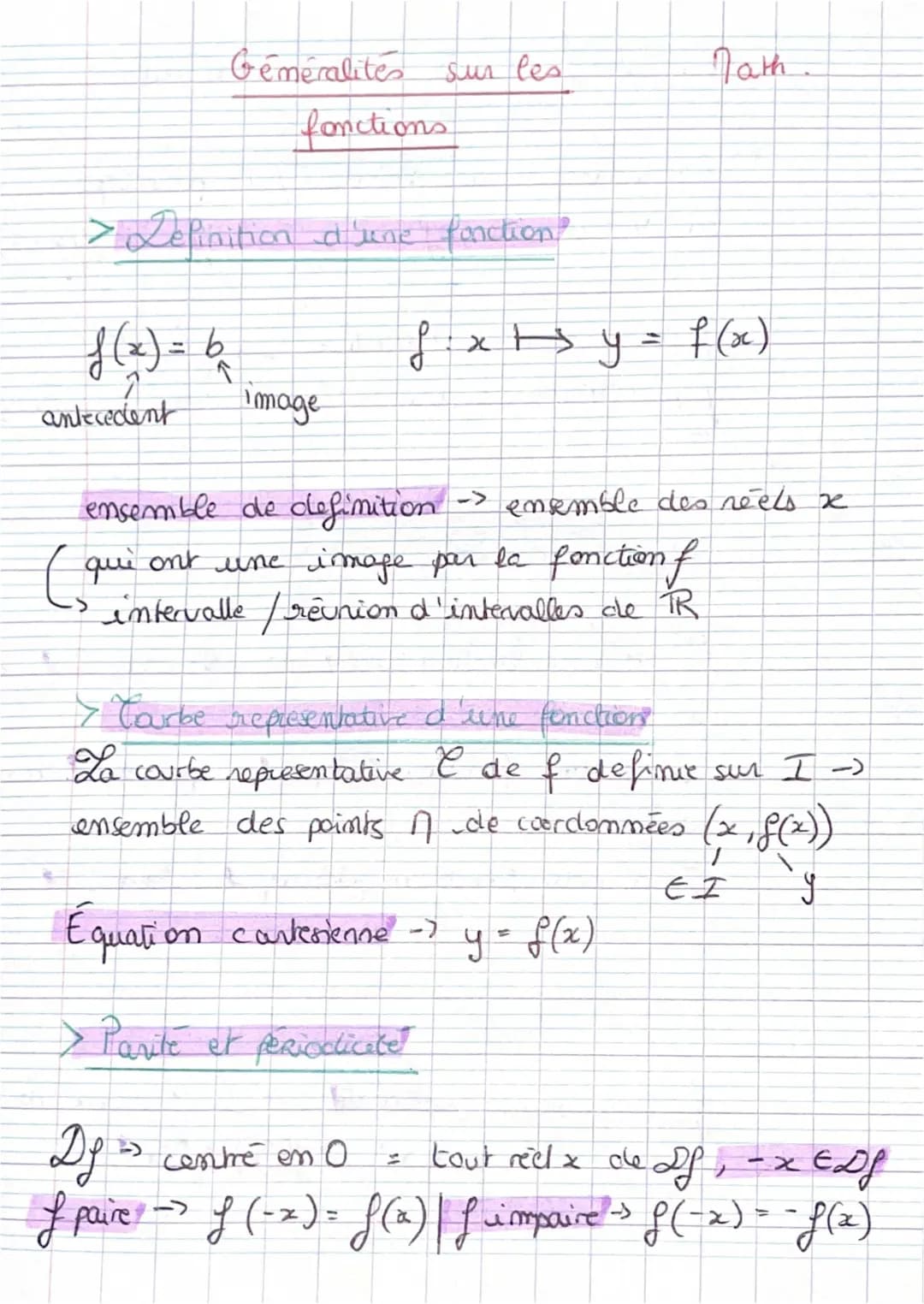 Définition et Types de Fonctions en Maths Seconde et 3ème