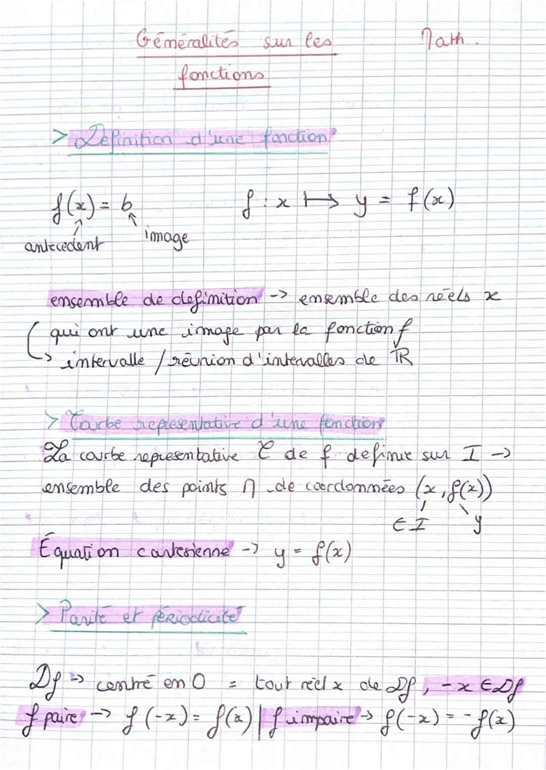 Généralités sur les
fonctions
> Definition d'une fonction
antecedent
S
f(x) = b₂
image
fxts y
13
ensemble de definition
(qui ont une image p