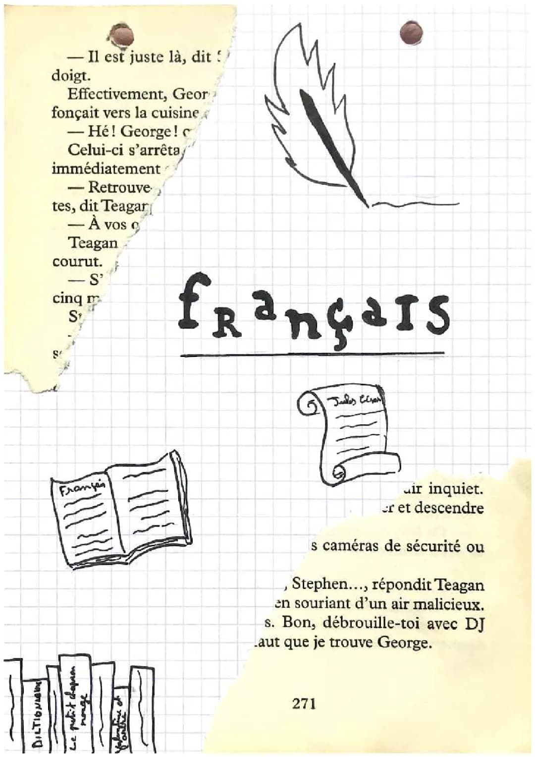 Page de garde français collège Facile à Imprimer