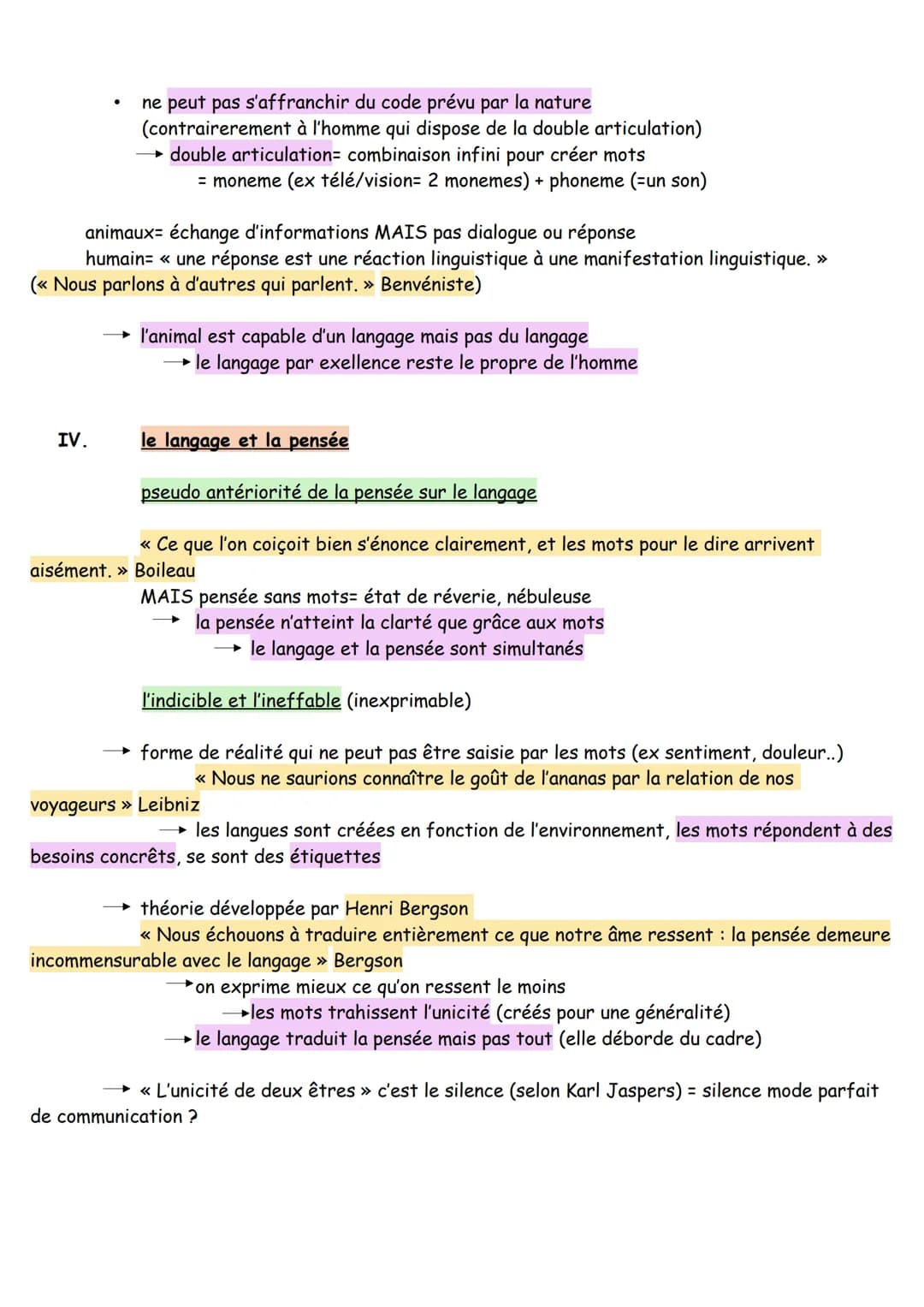 I.
II.
●
III.
la parole et l'écriture
●
Le langage : deux sens à distinguer
le langage au sens large= expression communication, système de s