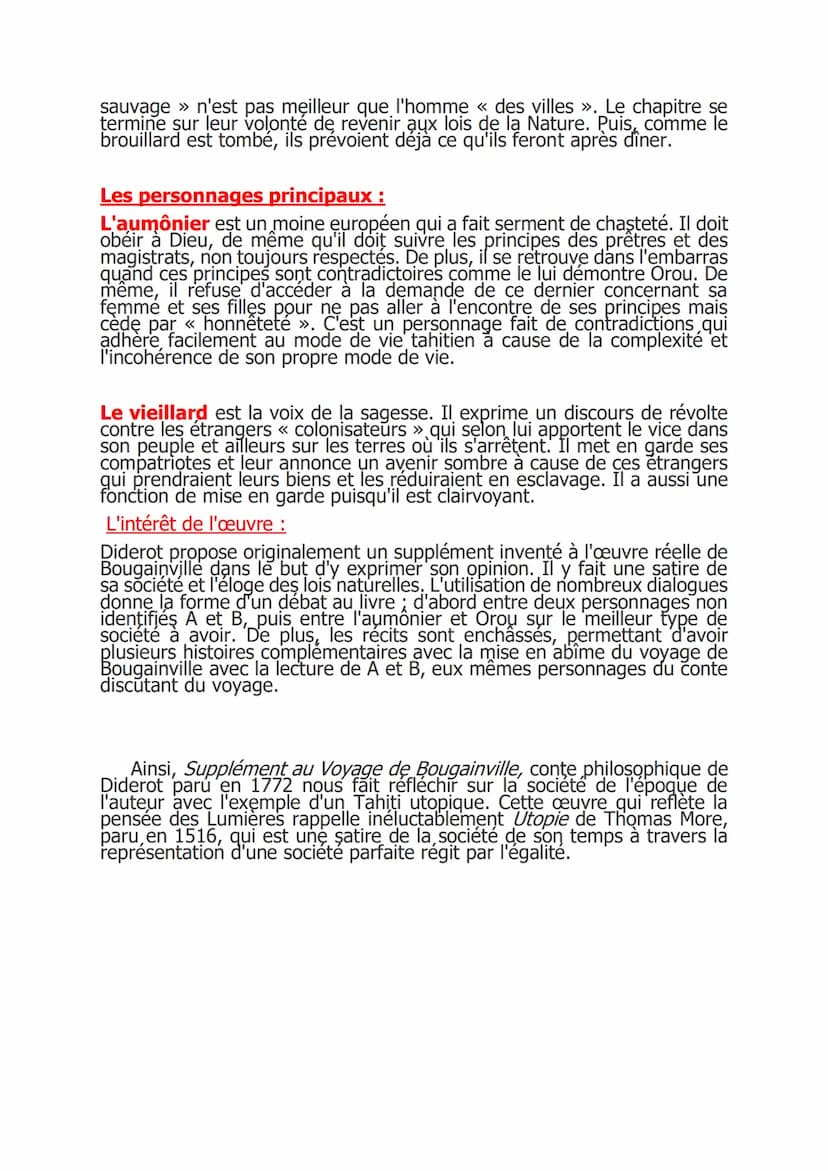 Supplément au Voyage de Bougainville de Diderot
Supplément au Voyage de Bougainville est un conte philosophique de
Diderot paru en 1772. Deu