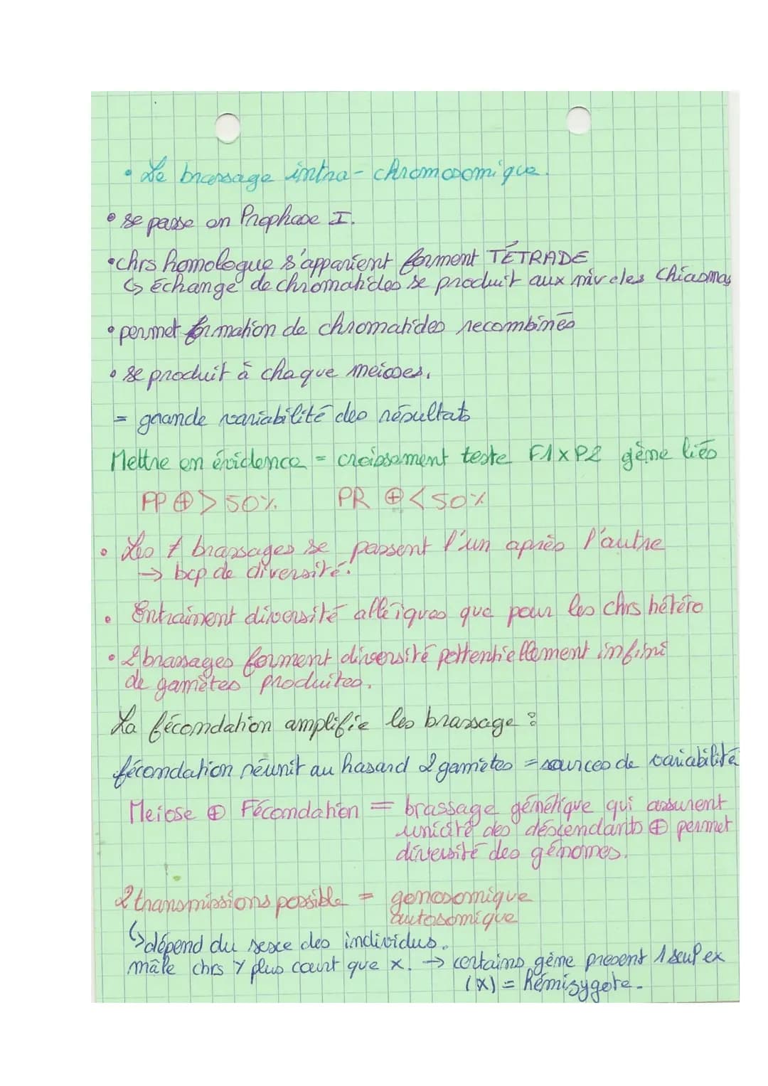 Theme A
10
L
SVT
Origine du génotype des individus.
génome = € des gènes
I- Brasage des génomes au cours de RS
meione + fécondation assurer 