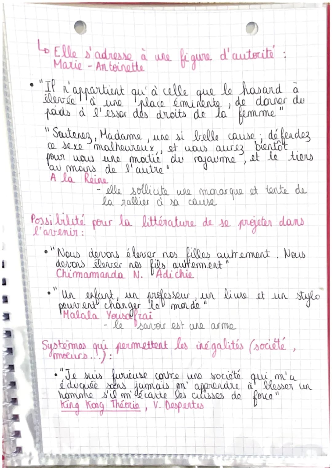 Citations pour dissertation
La Déclaration des Droits de la
Femme et de la Citoyenne
d O. de Gauges
O. de Couges porte la noix des femmes :
