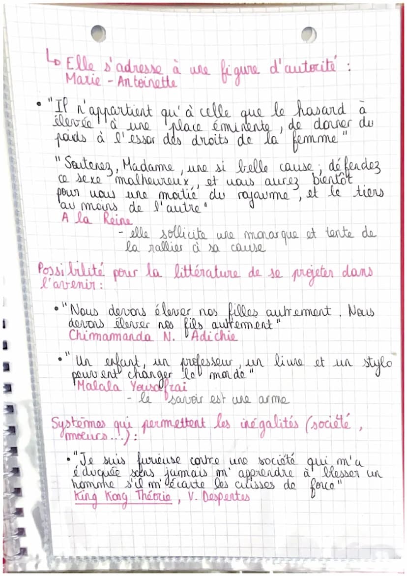 Citations pour dissertation
La Déclaration des Droits de la
Femme et de la Citoyenne
d O. de Gauges
O. de Couges porte la noix des femmes :
