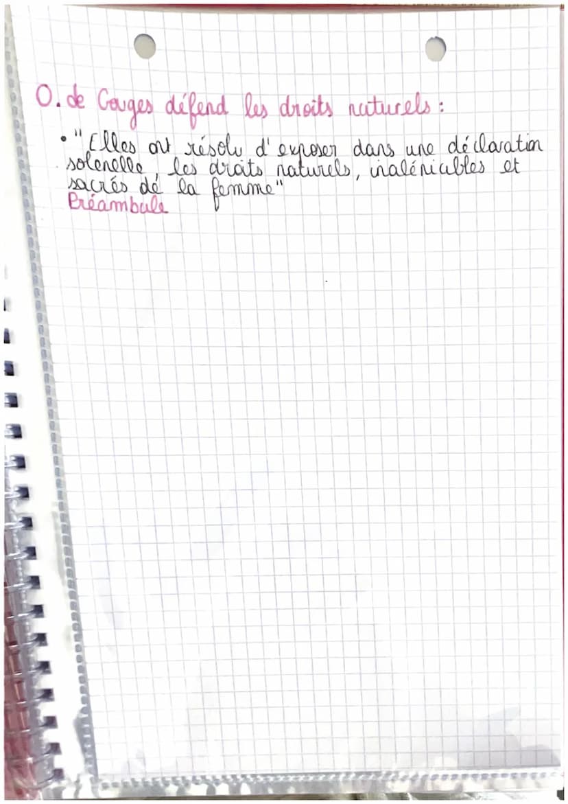 Citations pour dissertation
La Déclaration des Droits de la
Femme et de la Citoyenne
d O. de Gauges
O. de Couges porte la noix des femmes :
