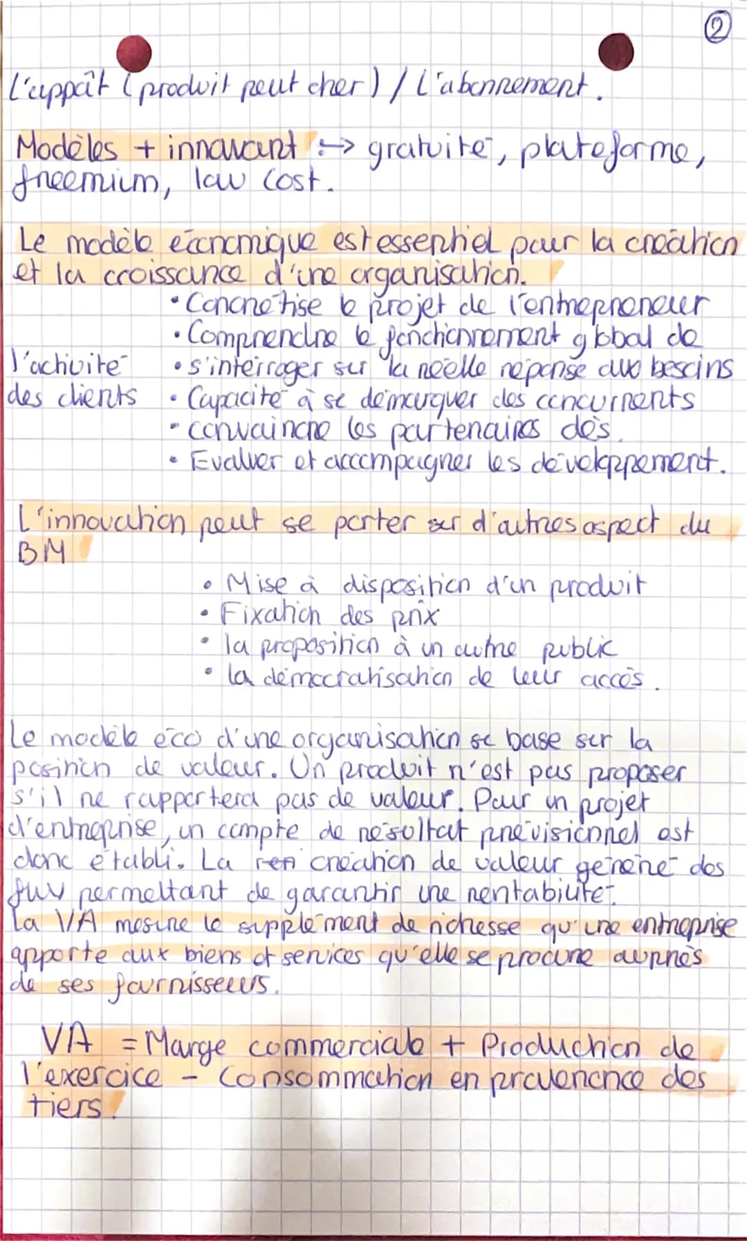 O
CHAPITRE 2
L'analyse du modèle économique des
organisations.
Creation de vabur -> objechif financier dos
entreprise qui se mesine grace à 