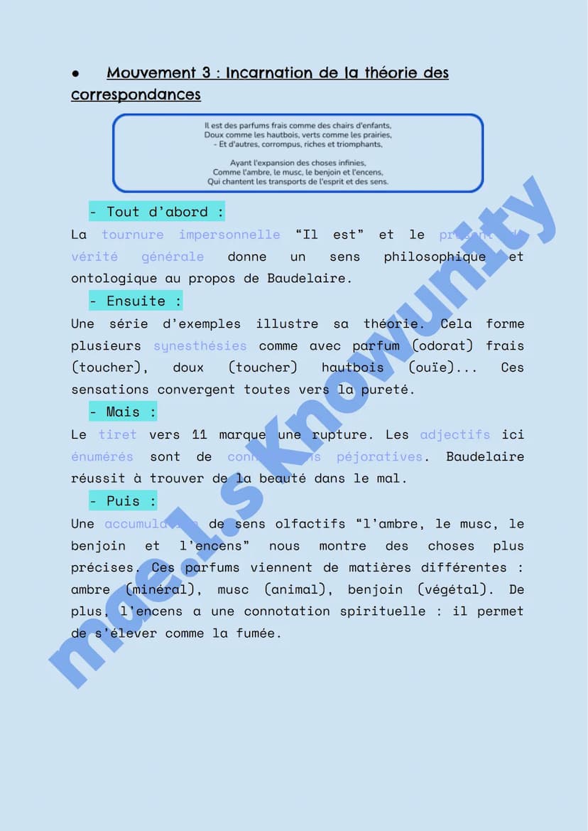 Texte 2 - Correspondances de Charles Baudelaire
La Nature est un temple où de vivants piliers
Laissent parfois sortir de confuses paroles ;
