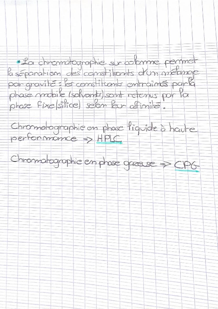 La chromatographie
La chromatographie sur couche mince "CCM"
•La CCM est une technique de séparation et
d'identification des espèces chimiqu