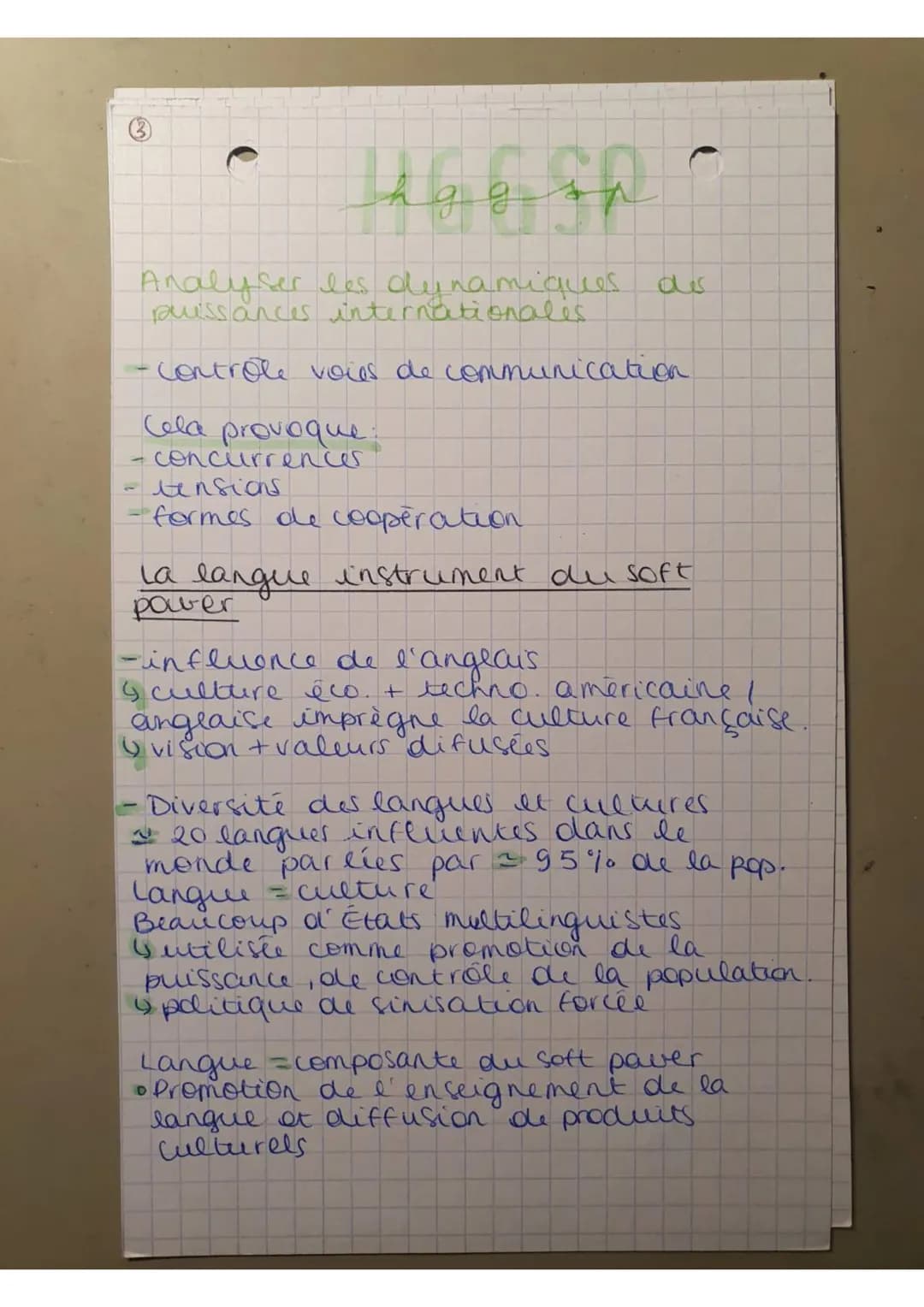 HEESP
k
Analyser les dynamiques des puissances.
internationales.
G
C
Puissance = capacité à influencer,
imposer sa volonté aux autres.
-capa