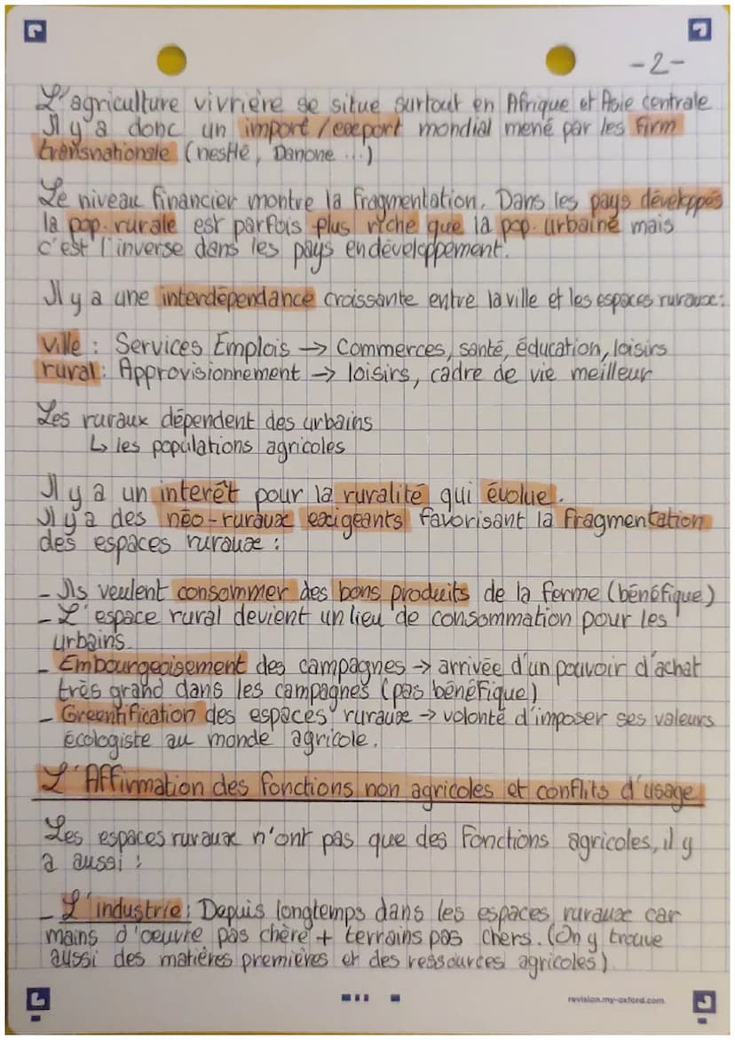 Les Espaces Ruraux
-1-
Landgrabbing: Accaparement des Terres.
NIMBY: Not In My Back Yard
-
Definition:
Periurbanisation: Processus d'extensi