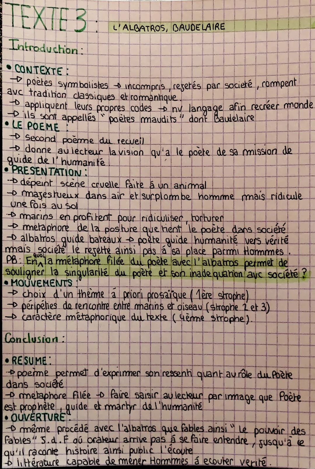 TEXTE 3:
Introduction:
CONTEXTE:
→→→ poètes symbolistes → incompris, referés par societé, compent
avc tradition classiques et romantique.
L'