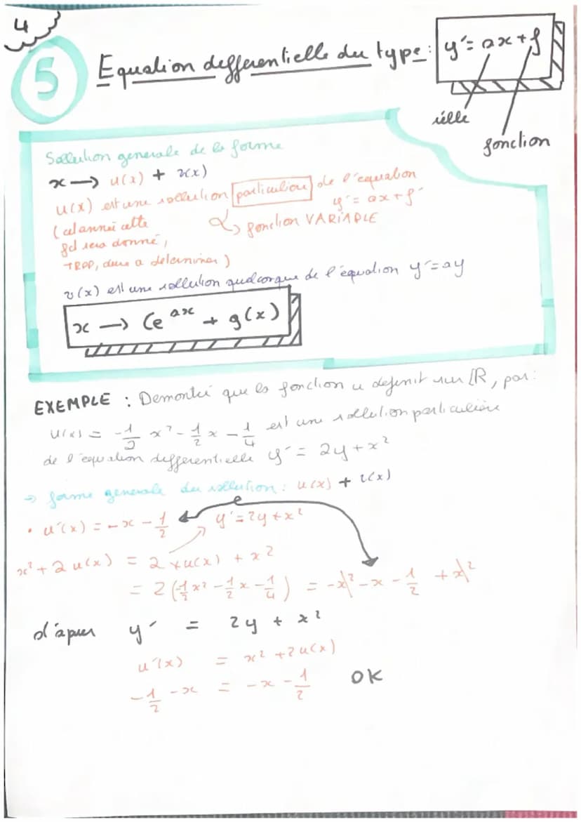 EQUATION
diguentielle
✓ Defenition
une
equation
d'inconce X
67
sat co
que
sest!
L
egalite
dans laquel J
ai un income que je cherche a dermin