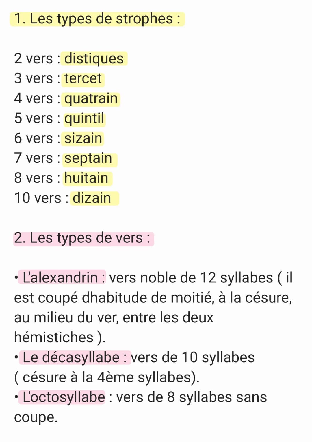 Les règles de versification