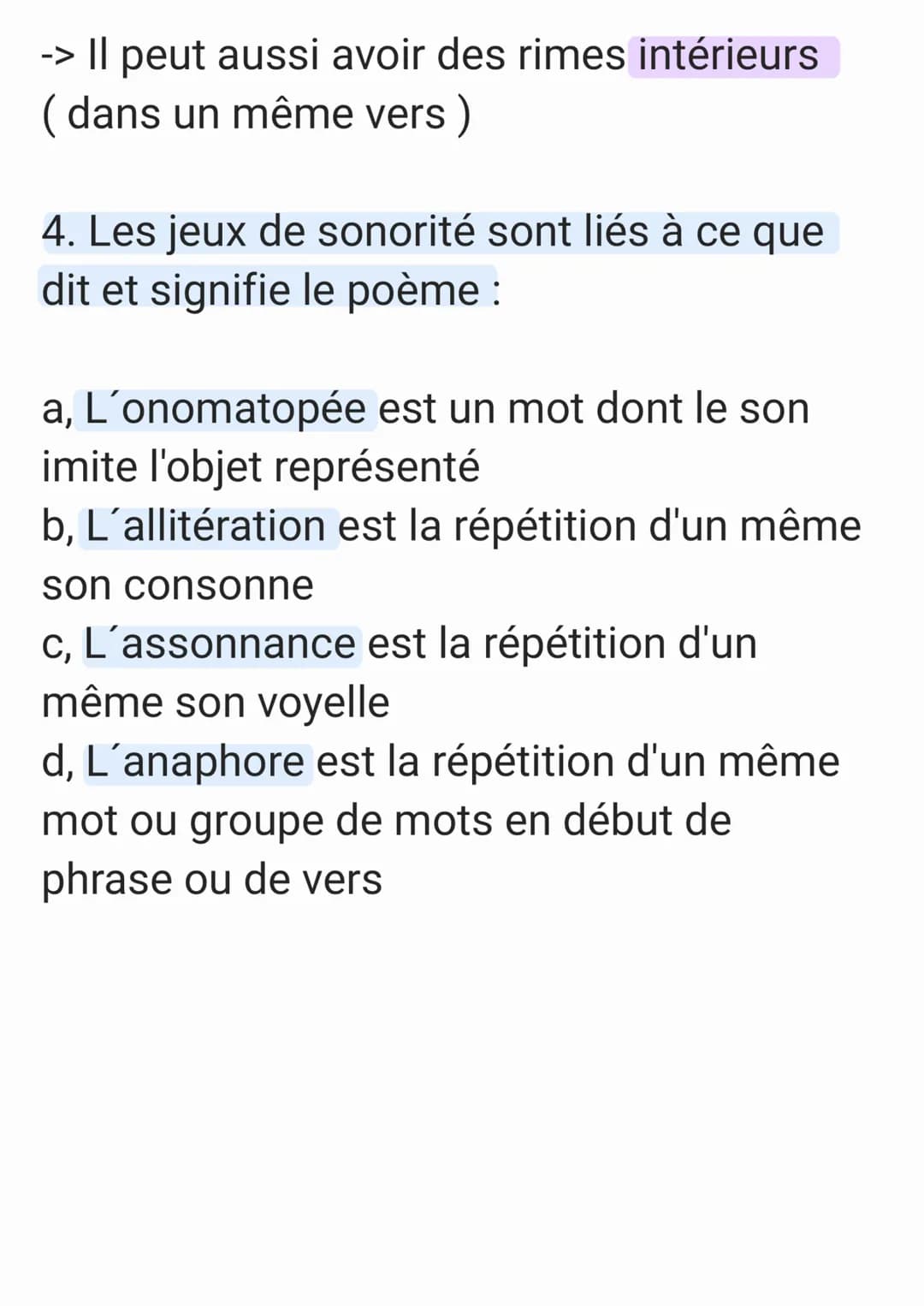 1. Les types de strophes :
2 vers: distiques
3 vers: tercet
4 vers: quatrain
5 vers : quintil
6 vers: sizain
7 vers: septain
8 vers: huitain