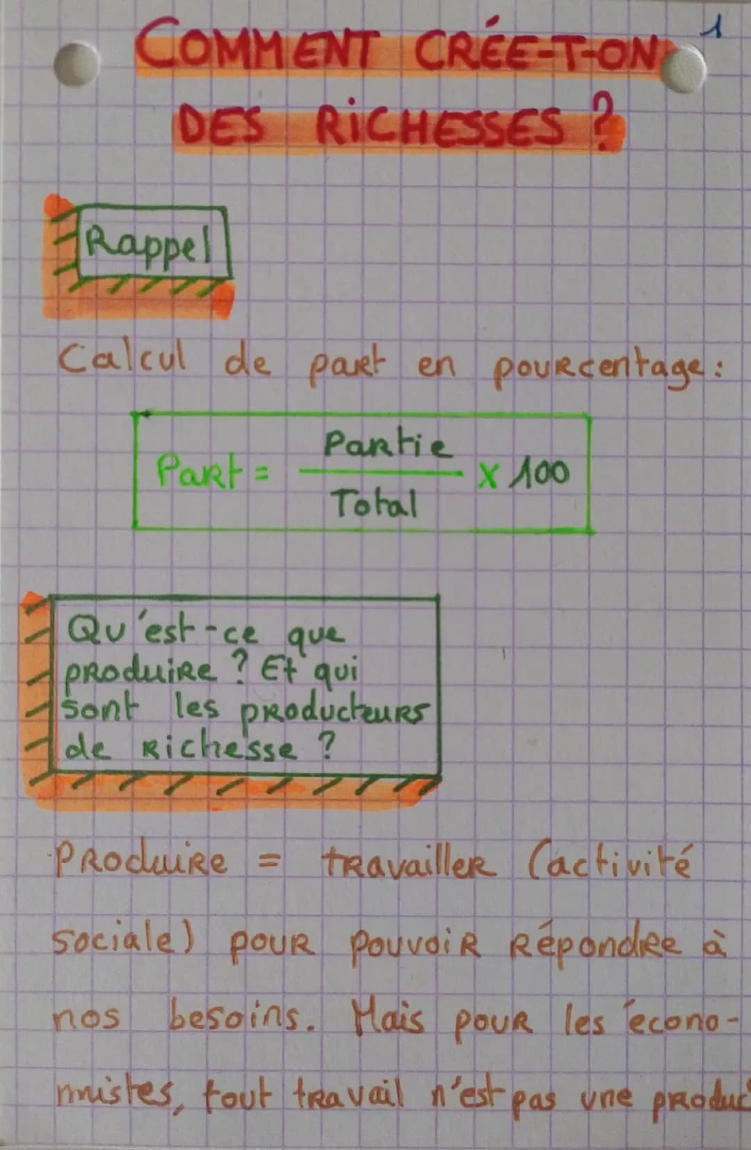 Comment crée-t-on des richesses ? LES PRODUCTIOS & RICHESSES : S.E.S.