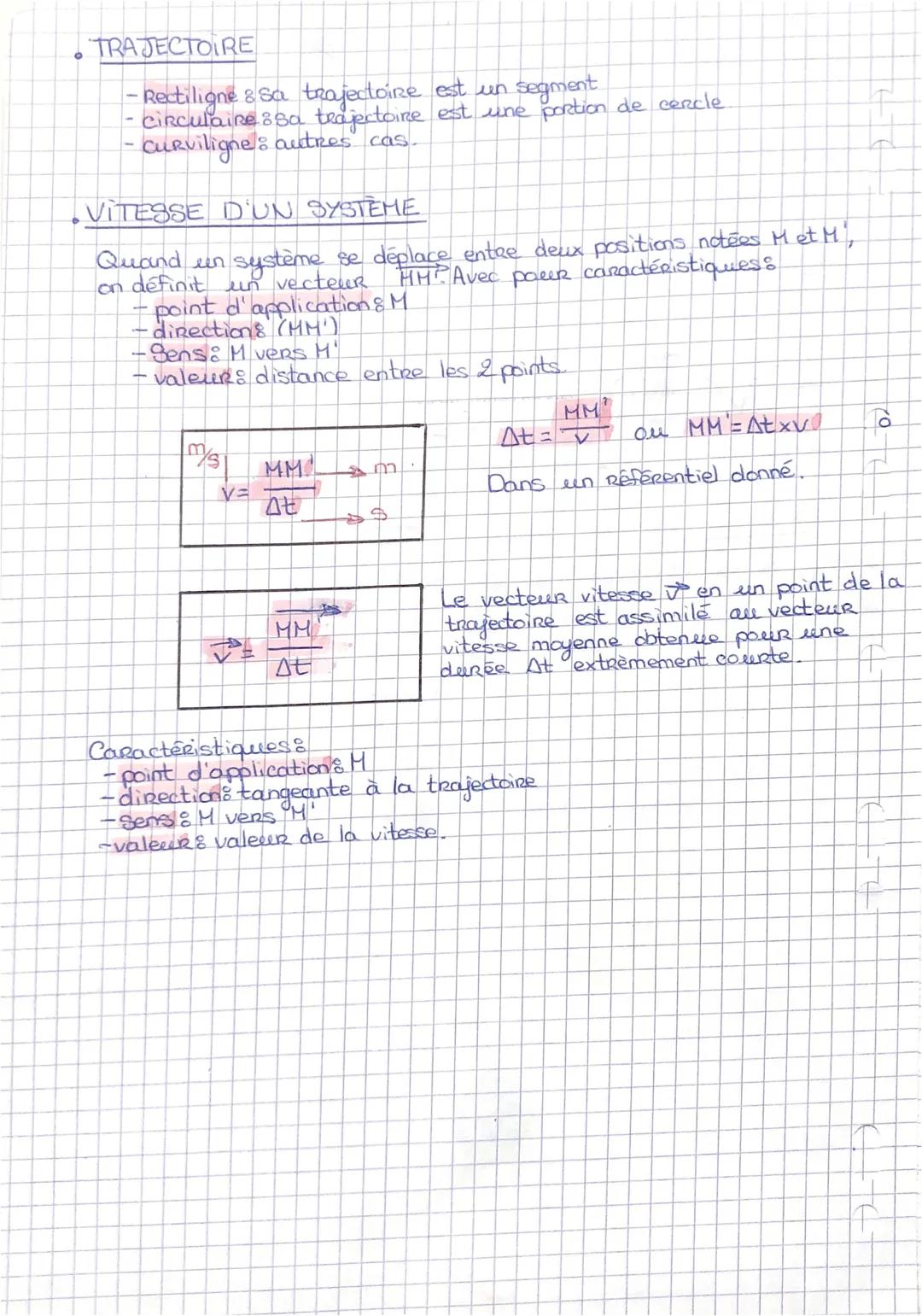 PHYSIQUE-CHIMIE
CHAPITRE 7: DÉCRIRE UN
MOUVEMENT

- DÉPLACEMENT D'UN SYSTEME
-de système est un dojet dont on étudie le mouvement modélisé p