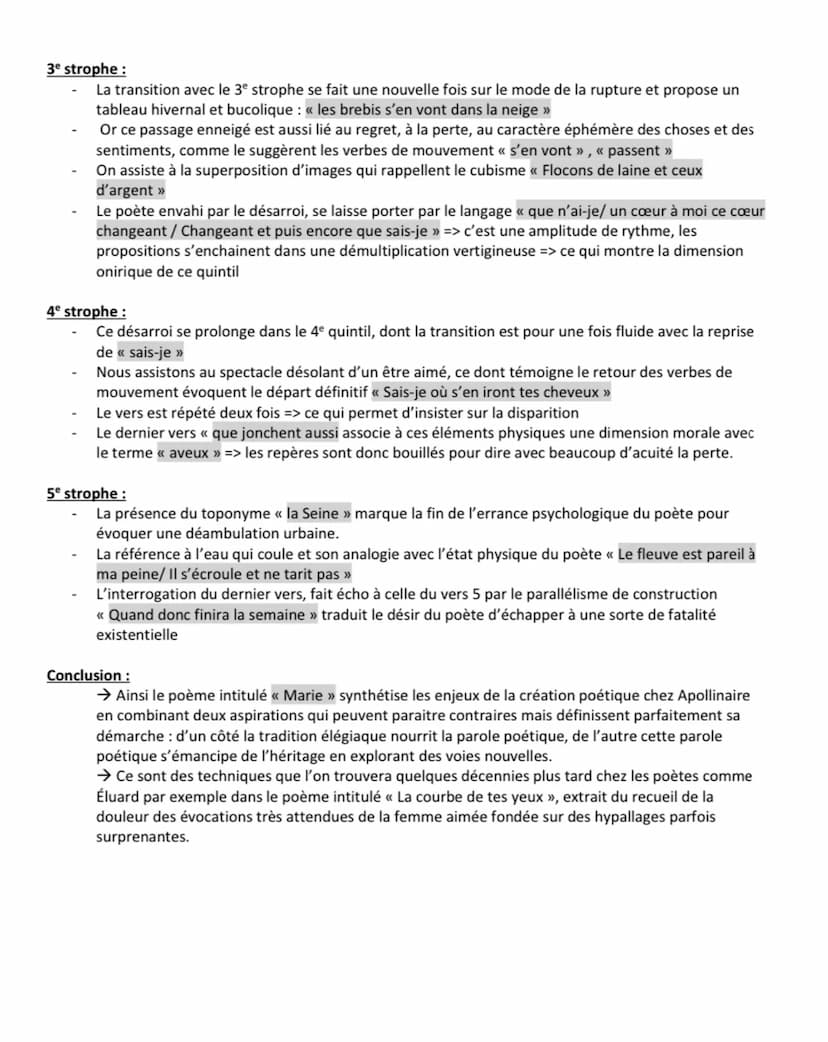 SEQUENCE I
La poésie du XIX siècle au XXIème siècle
Apollinaire, Alcools / Modernité poétique?
Explication linéaire n°2 de l'oeuvre complète