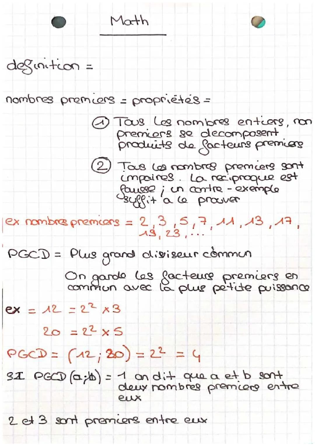 Exercices de PGCD et PPCM corrigés en PDF pour les 3ème, 4ème et 5ème