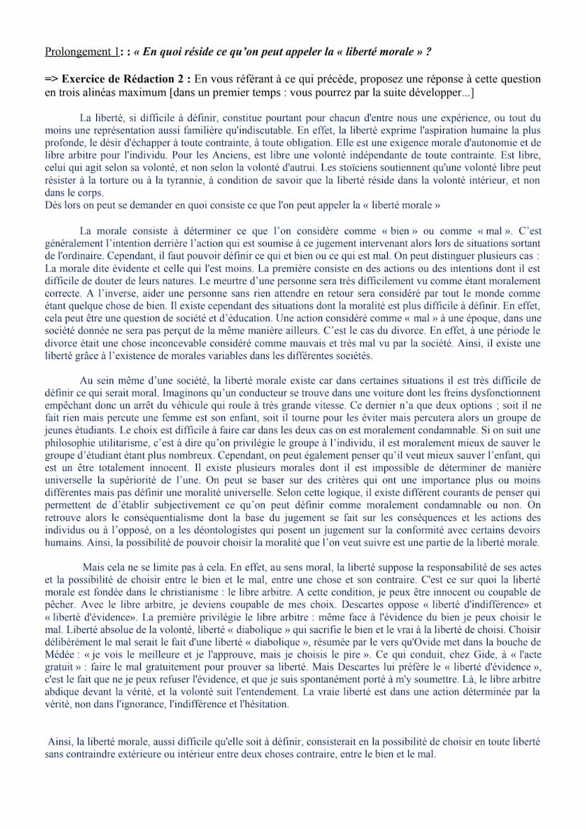 Éclairages sur la liberté
Titre II: Distinctions conceptuelles - La liberté dans ses rapports avec le droit, les mœurs, la
morale et les dif