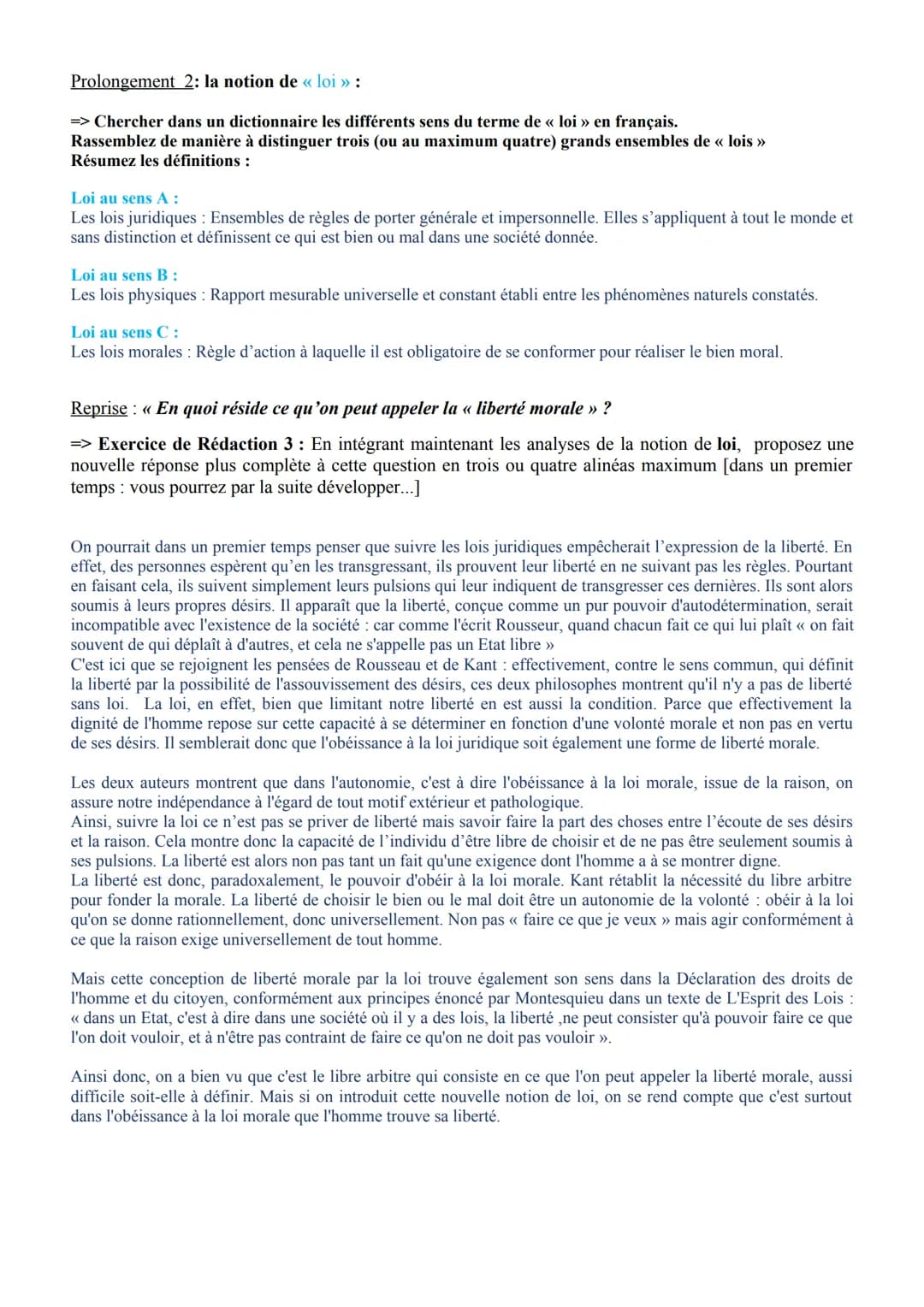 Éclairages sur la liberté
Titre II: Distinctions conceptuelles - La liberté dans ses rapports avec le droit, les mœurs, la
morale et les dif