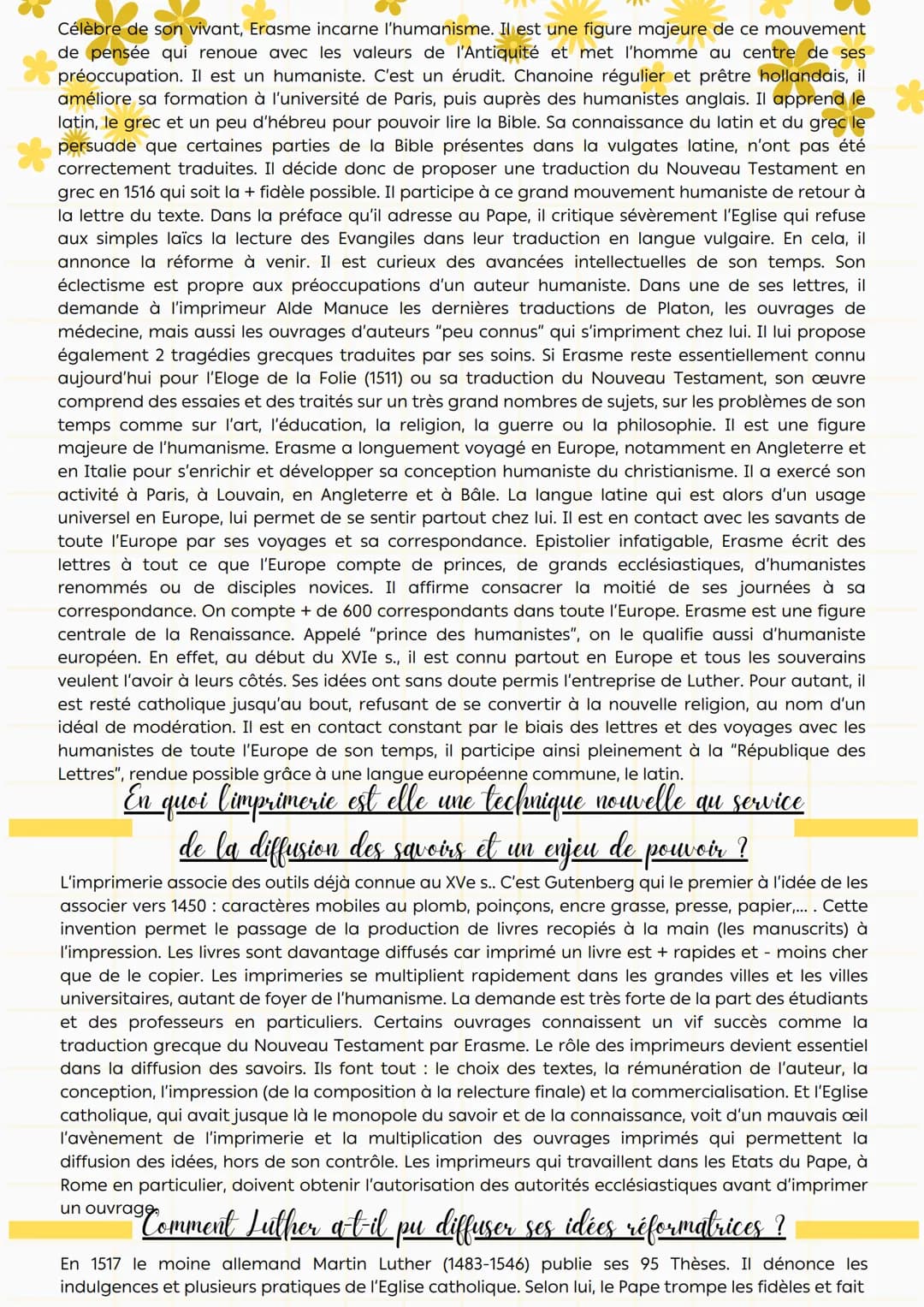 Thème 2 - XVe - XVIe s. : Un nouveau rapport au
monde, un temps de mutation intellectuelle
mopapitre 2 - Renaissance. Humanisme et réformes
