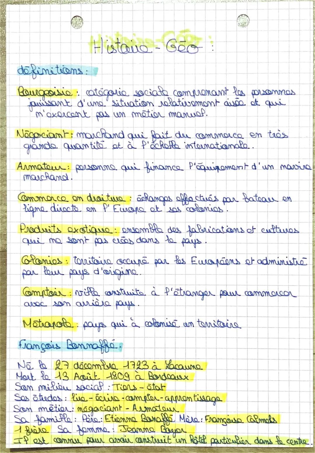 Bourgeoisie, commerce traite et esclavage au XVIII è siecle