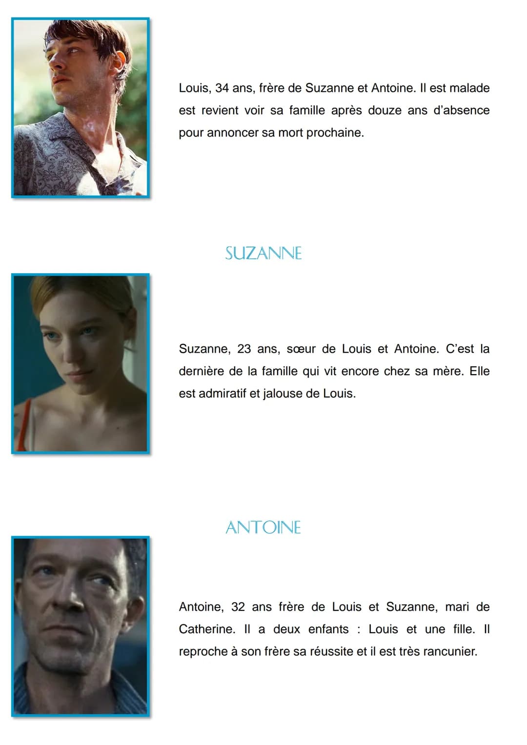●
Juste la fin du Monde
●
Auteur
Résumé
De Jean-Luc Lagarce
Louis, vient rendre visite à sa famille après un longue absence. Il souhaite ann