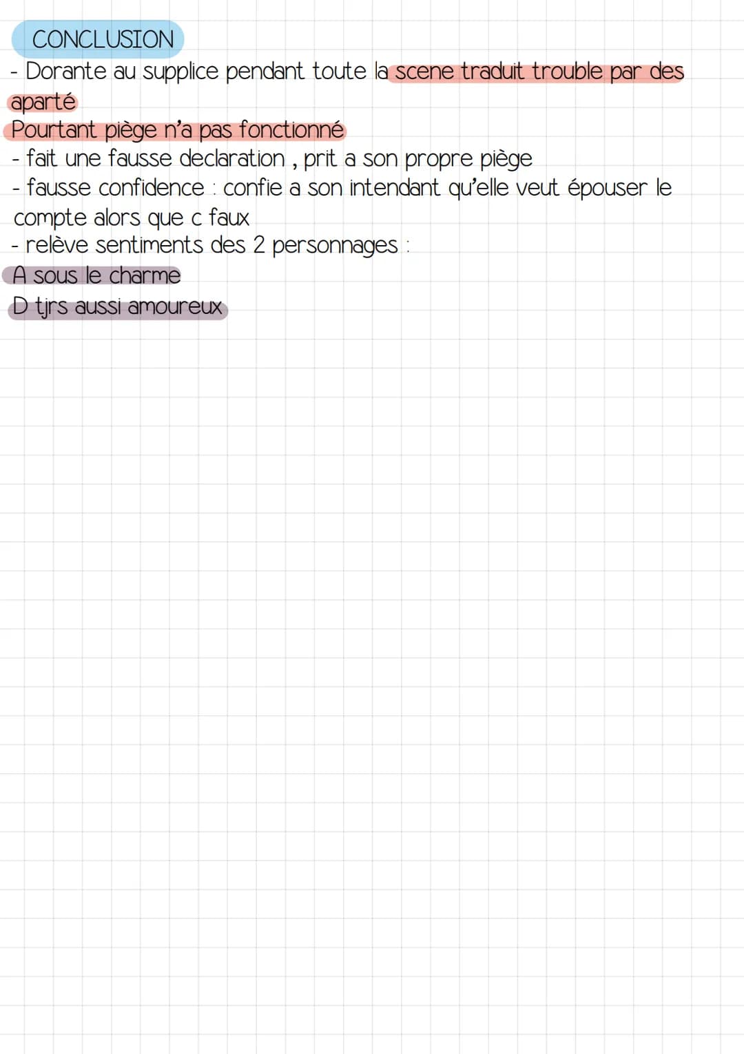 SITUATION amour de D pour A revelé devant tt le monde
A veut que d lui declare son amour elle lui tend un piège
Début scène 13 : A annonce a