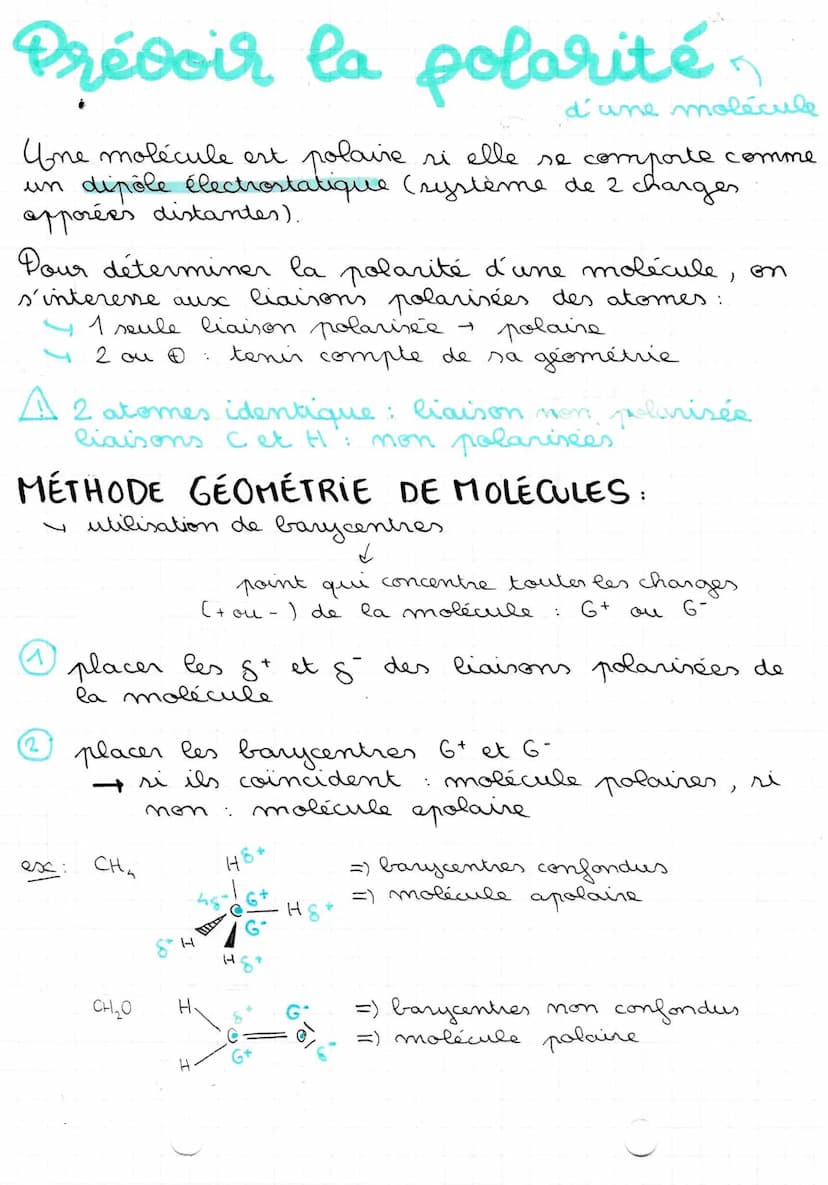 21103122
polarite
D'UNE MOLECULE
Liaison covalente
DANS UNE MOLÉCULE: façon dont les charges négatives
et positives sont réparties dans la
m