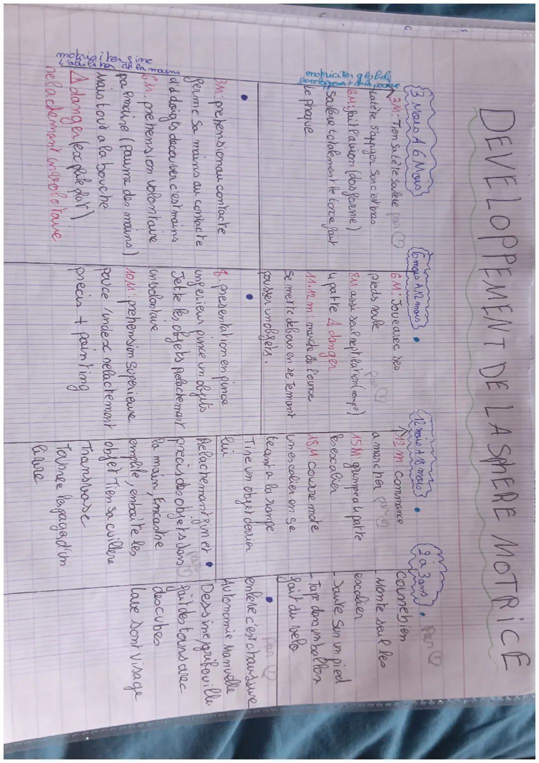 DÉVELOPPEMENT DE LA SPHÈRE MOTRICE
Equilibre
3 MOIS À 6 MOIS
motricita globale
Developement de la postune
I l'abilete de la mains
motriata g