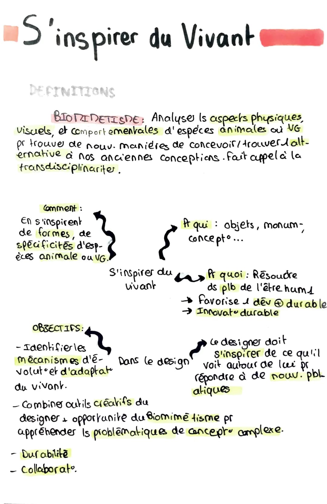 S'inspirer du Vivant
DEFINITIONS
BIODIDETISDE: Analyse Is aspects physiques,
visuels, et comportementales d'espèces animales ou VG
pr trouve