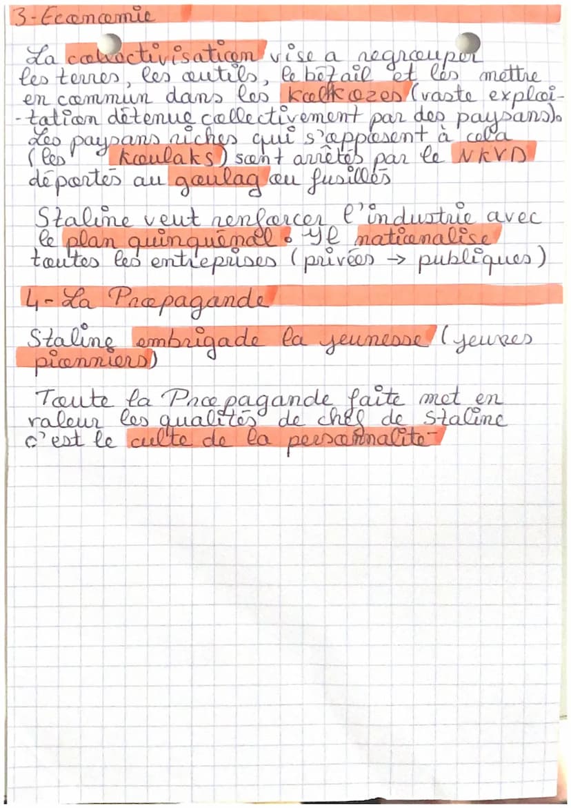 Si c'est
STALINE
Ades 5 points du régime totalitaire
-1- un seul chef : Staline
Un seul parti: communiste
2- Une idécologie: le communisme =