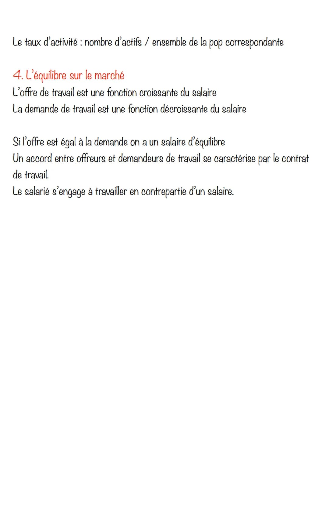 L'offre et la demande de travail
1. Le marché du travail
Rencontre en l'offre soit le salarié et la demande soit l'employeur ou entreprise.
