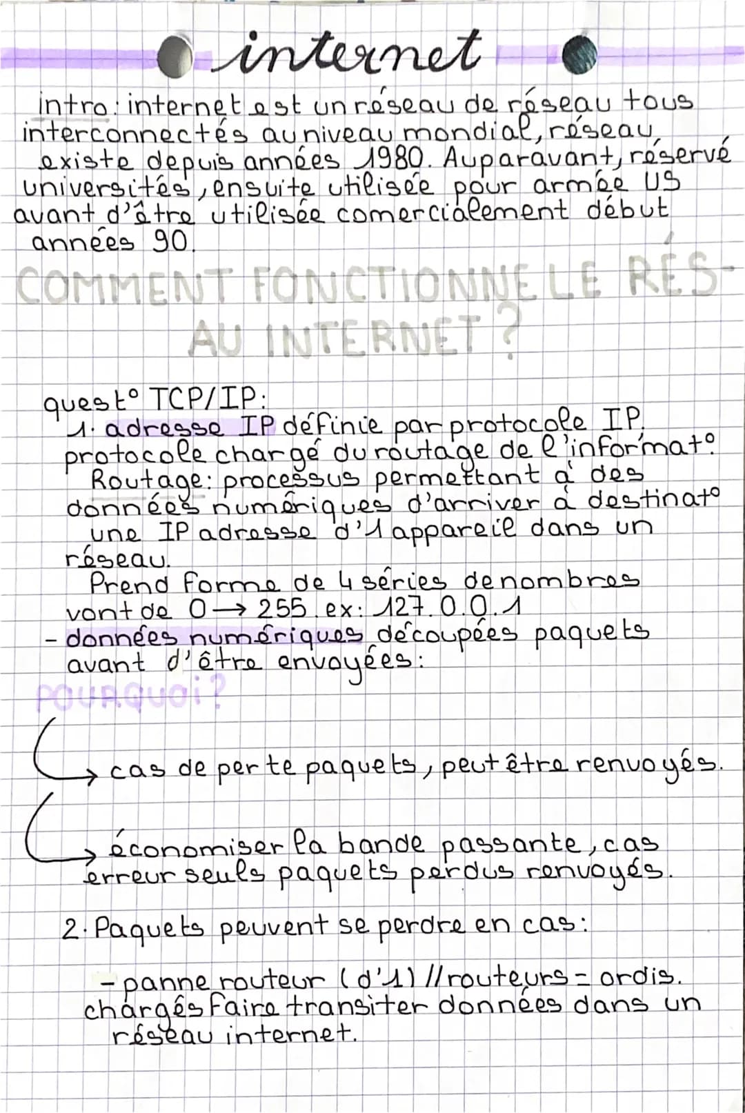 internet
intro internet est un réseau de réseau tous.
interconnectés au niveau mondial, réseau,
existe depuis années 1980. Auparavant, réser