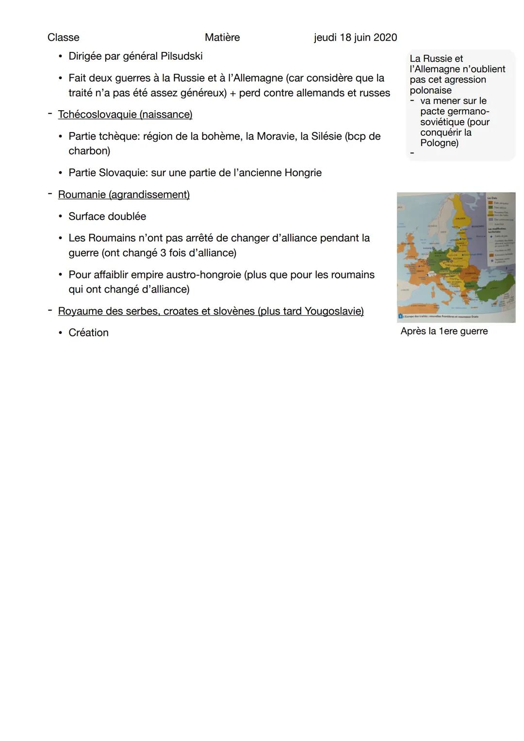 Classe
Le bilan humain
Les traités de paix 1919 -
1923
Matière
jeudi 18 juin 2020
Total de morts: 10 à 12 millions de morts + 85% de militai