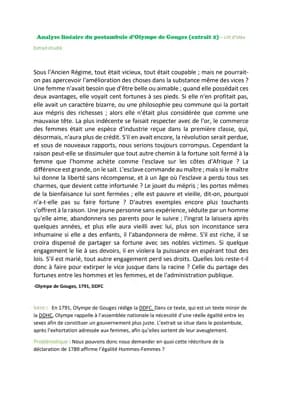 Know Analyse Linéaire du Postambule d'Olympe de Gouges (extrait 2) thumbnail