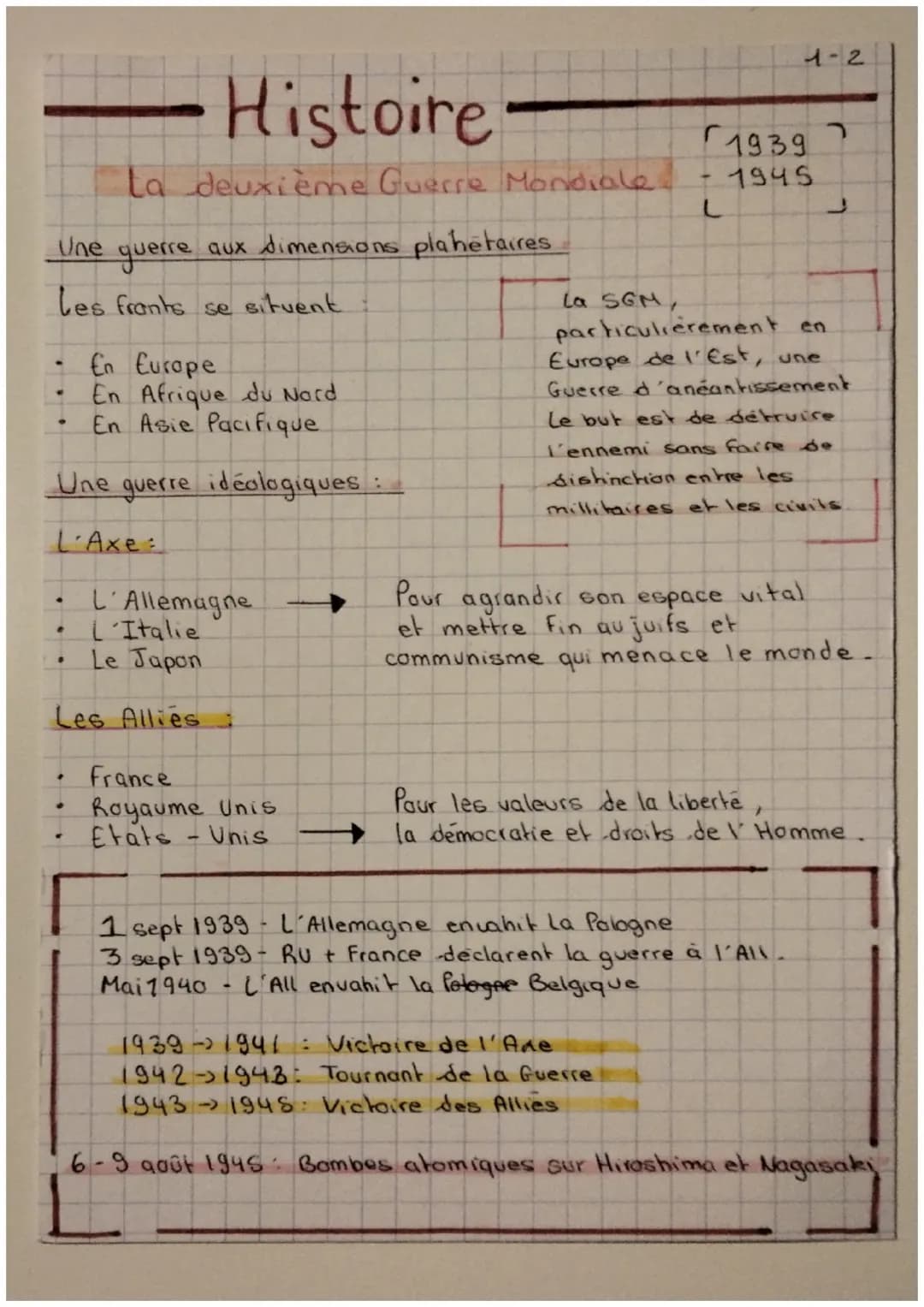 Une
Les frants se situent
.
♥
Histoire
La deuxième Guerre Mondiale
guerre aux dimensions plahetaires
Une guerre idéologiques :
L'Axe
.
L'All