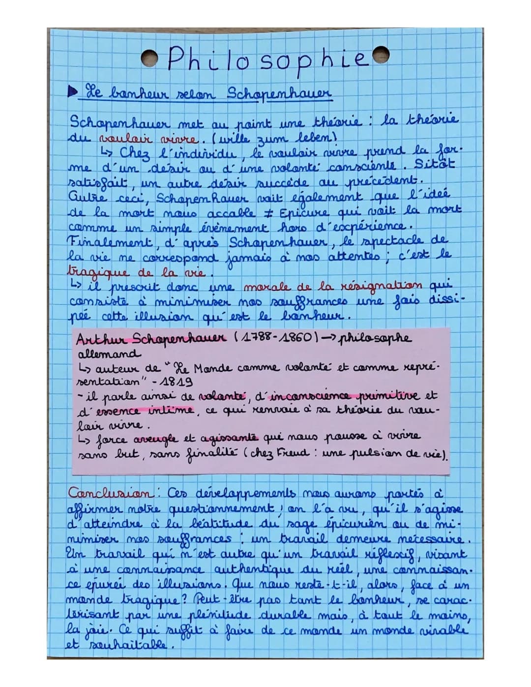 le bonheur
▶ définition + sens étymologique
-
Philosophie
-
chance favorable (-> happiness de happen)
ce qui nous porte chance
état de satis