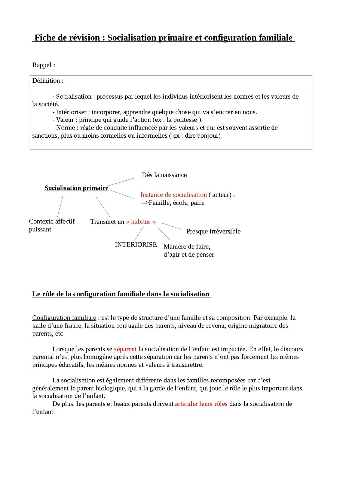 Le rôle de la famille et des configurations familiales dans la socialisation