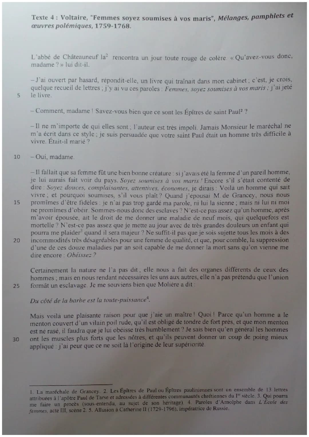 texte étudié
L'abbé de Châteauneuf la rencontra
un jour toute rouge de colère.
<< Qu'avez-vous donc, madame ? »
lui dit-il.
- J'ai ouvert pa