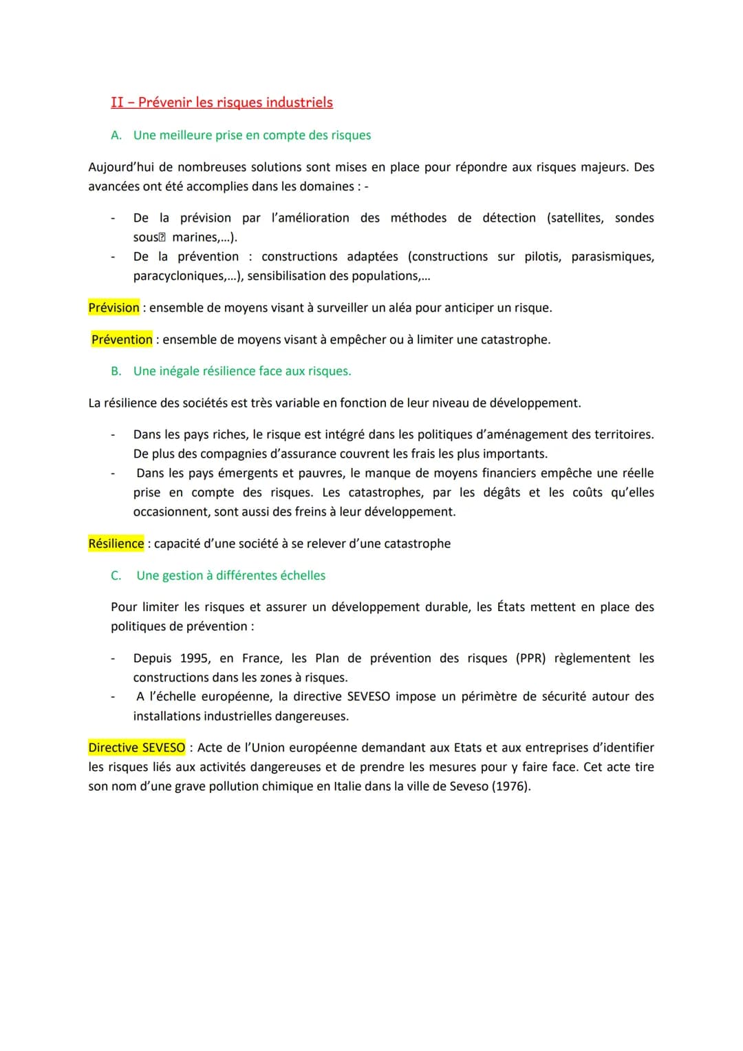 Prévenir et s'adapter aux risques (industriels, technologiques et
sanitaires ou liés au changement climatique)
Comment les sociétés peuvent-