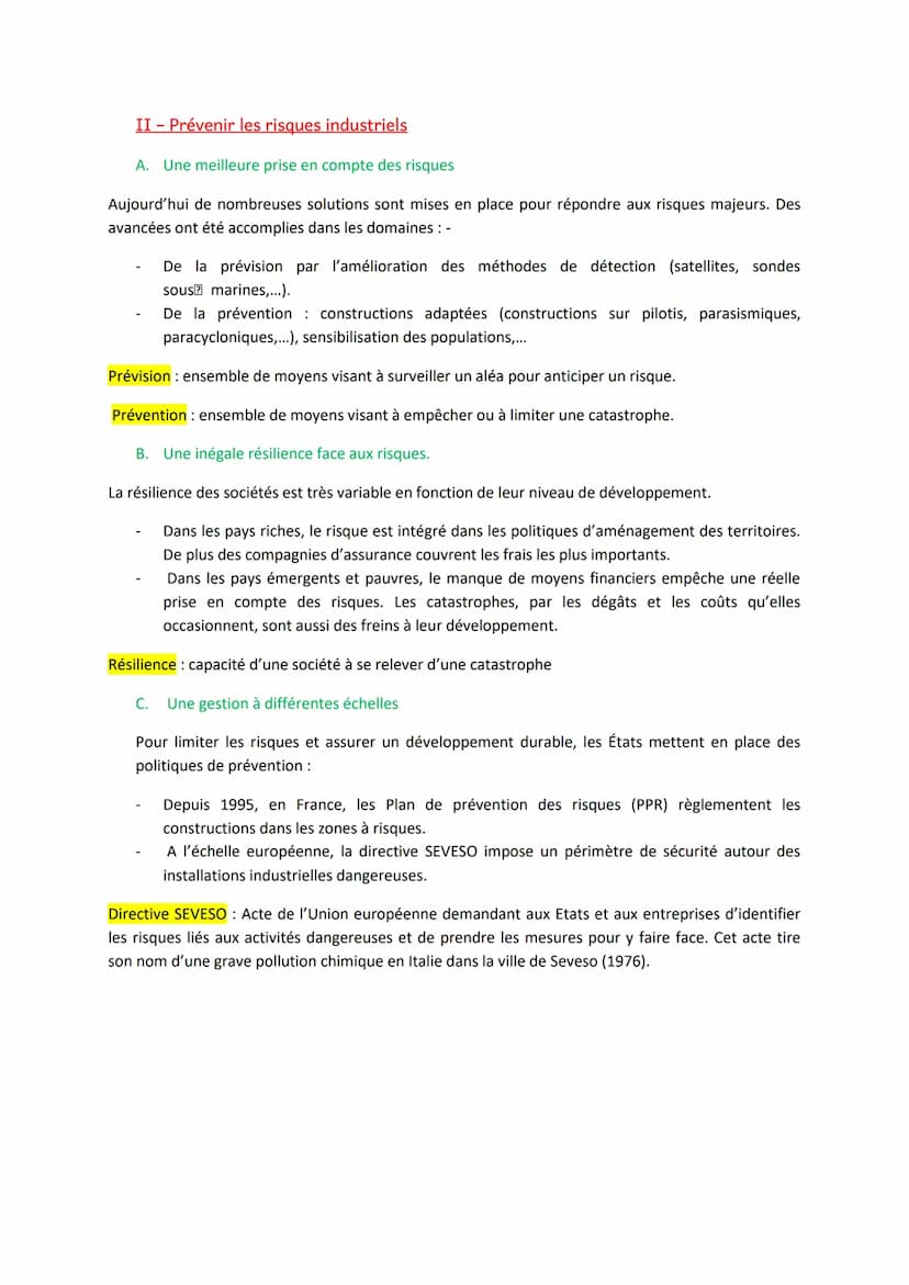Prévenir et s'adapter aux risques (industriels, technologiques et
sanitaires ou liés au changement climatique)
Comment les sociétés peuvent-