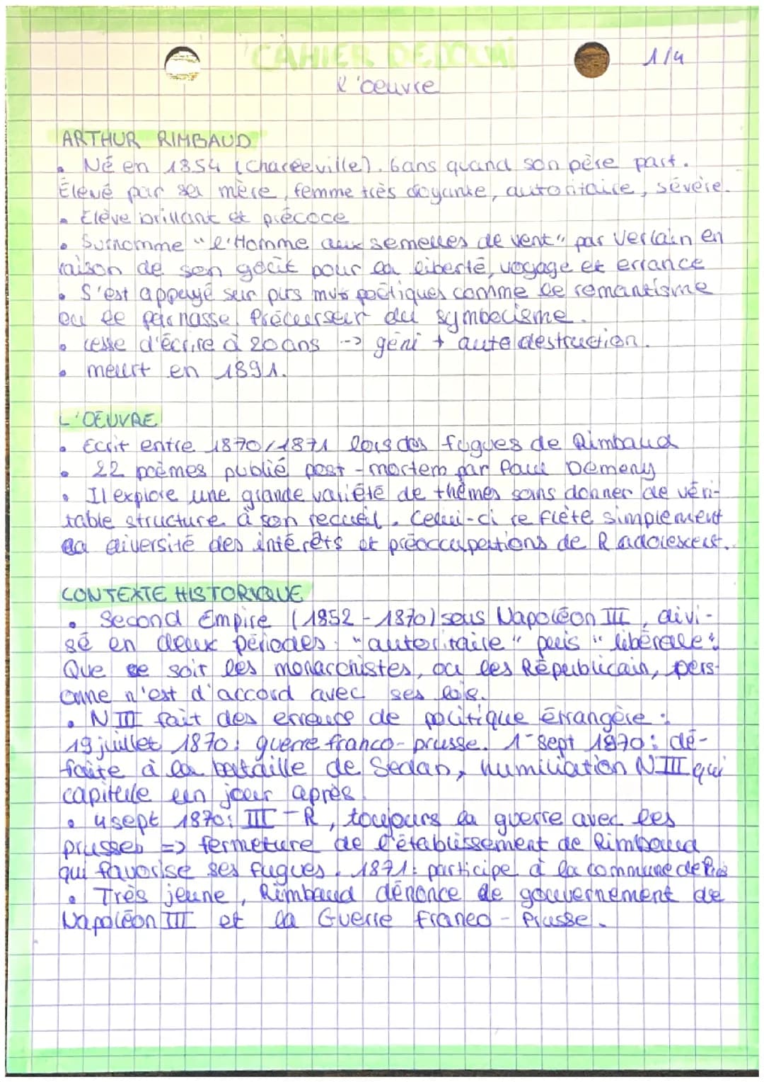Cahier de douai dissertation